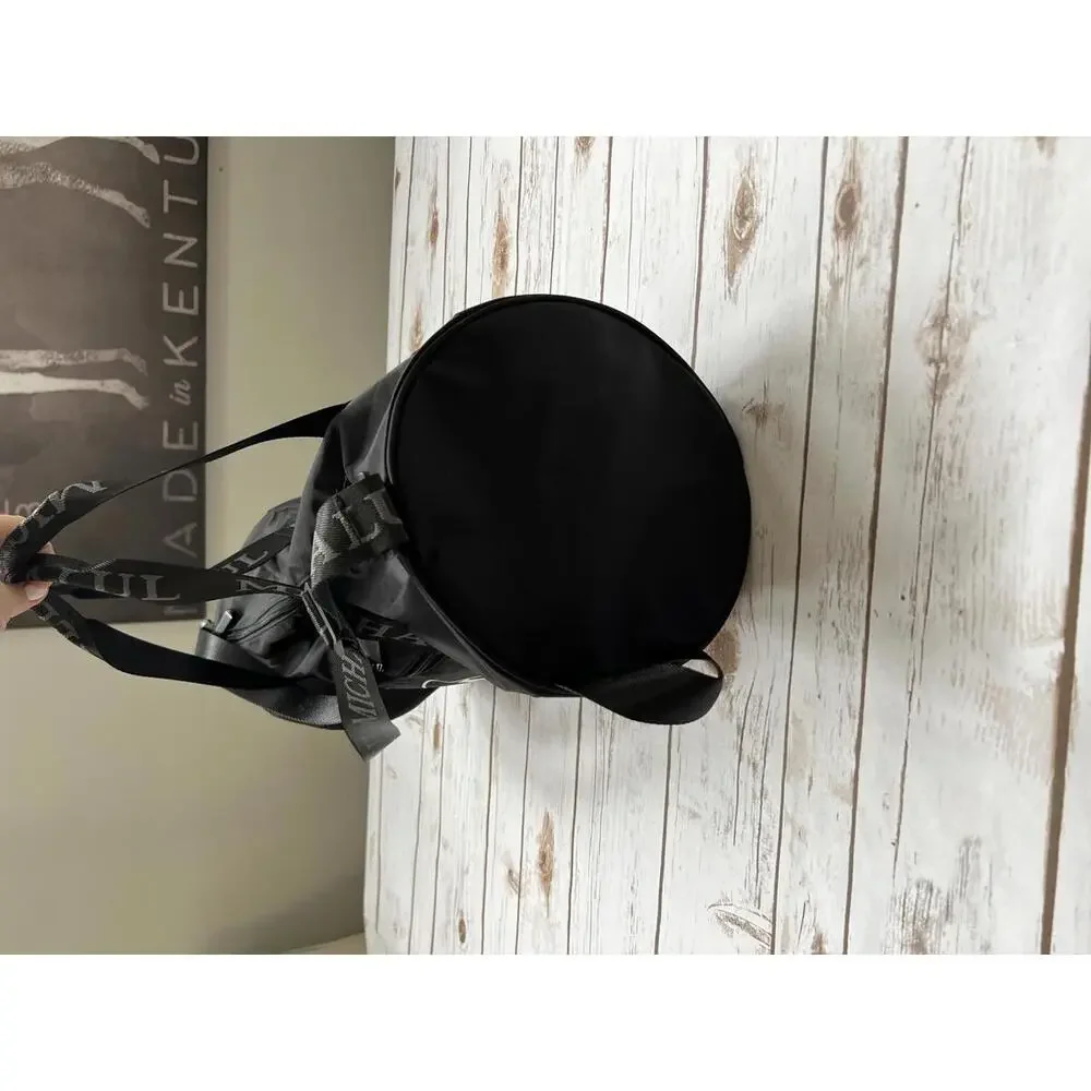 Michael Malul Black Duffel Bag with Logo Strap